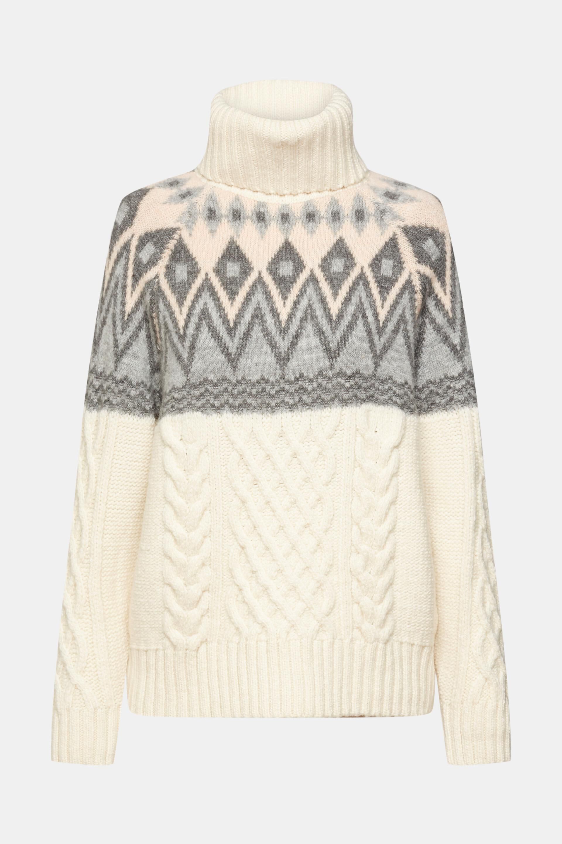 Shop the Latest in Women's Fashion Jacquard knit roll neck jumper